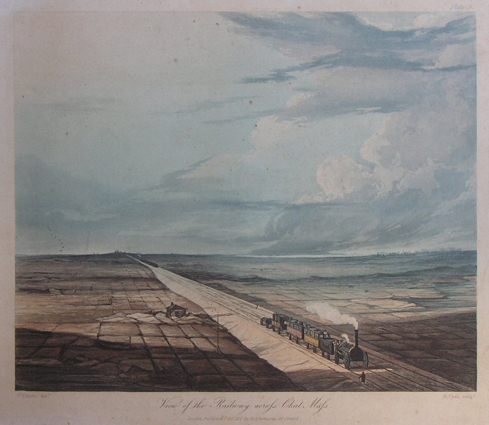 Aquatint - View of the Railway across Chat Moss - Pyall